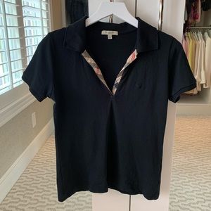 Authentic Burberry classic polo with checked trim